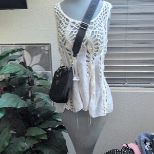 Angie White Cropped Sleeveless Tank Top